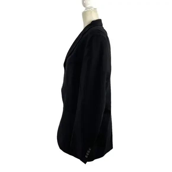 Oscar de La Renta Single Breasted 100% Wool Black Men's Suit Jacket Size 40S